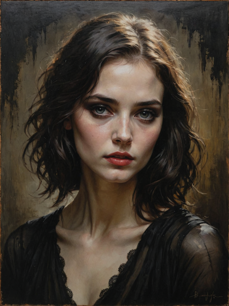 31072131-433200653537535-In Casey Baugh's evocative style, a Gothic girl emerges from the depths of darkness, her essence a captivating blend of mystery.png